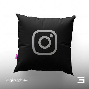بالشت مربع طرح اینستاگرام مشکی